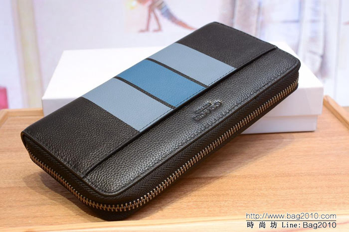 COACH蔻馳 F58109 coach最新款拼色 男士長款錢包 錢夾  Chz1376